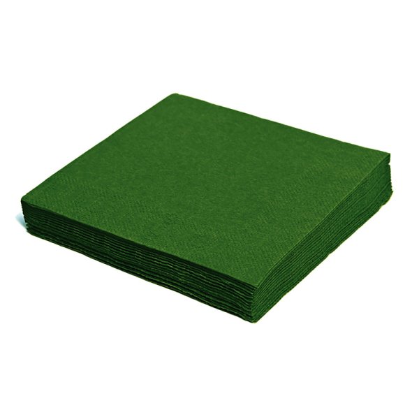 250 Stück Servietten 33 x 33 cm 1/4 Falz 3-lagig dunkelgrün